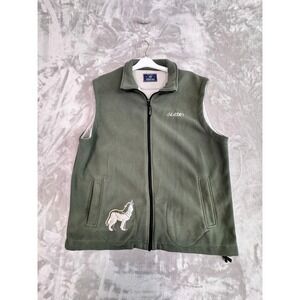 Northern Lights Clothing Company Men's XL Fleece Vest Green Zip Outdoor Casual